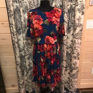 Maggy London Dress EUC RN 58142 Teal Green Floral